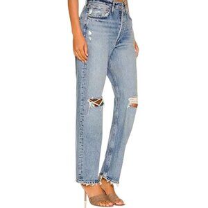 AGOLDE 90s Jeans Distressed Ripped Midrise Loose Fit Isolate Blue Boyfriend